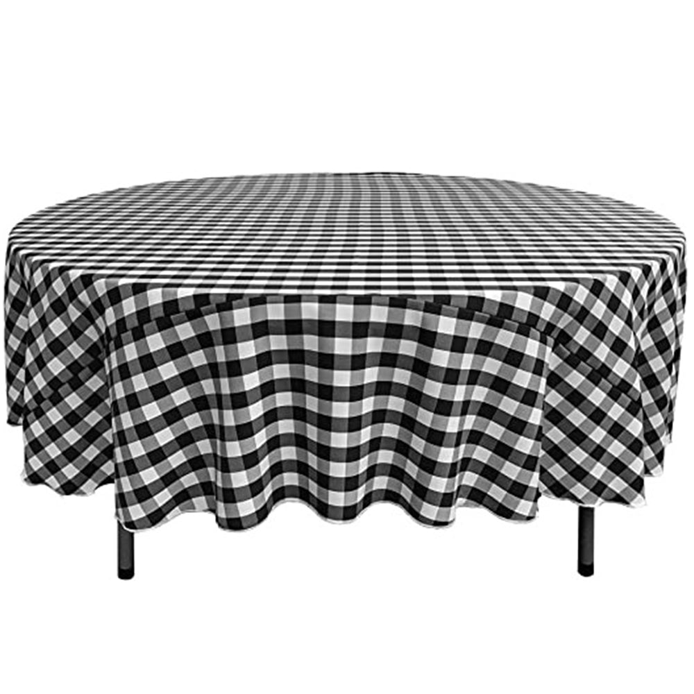 90" Checkered Round Tablecloth - ICE FABRICS