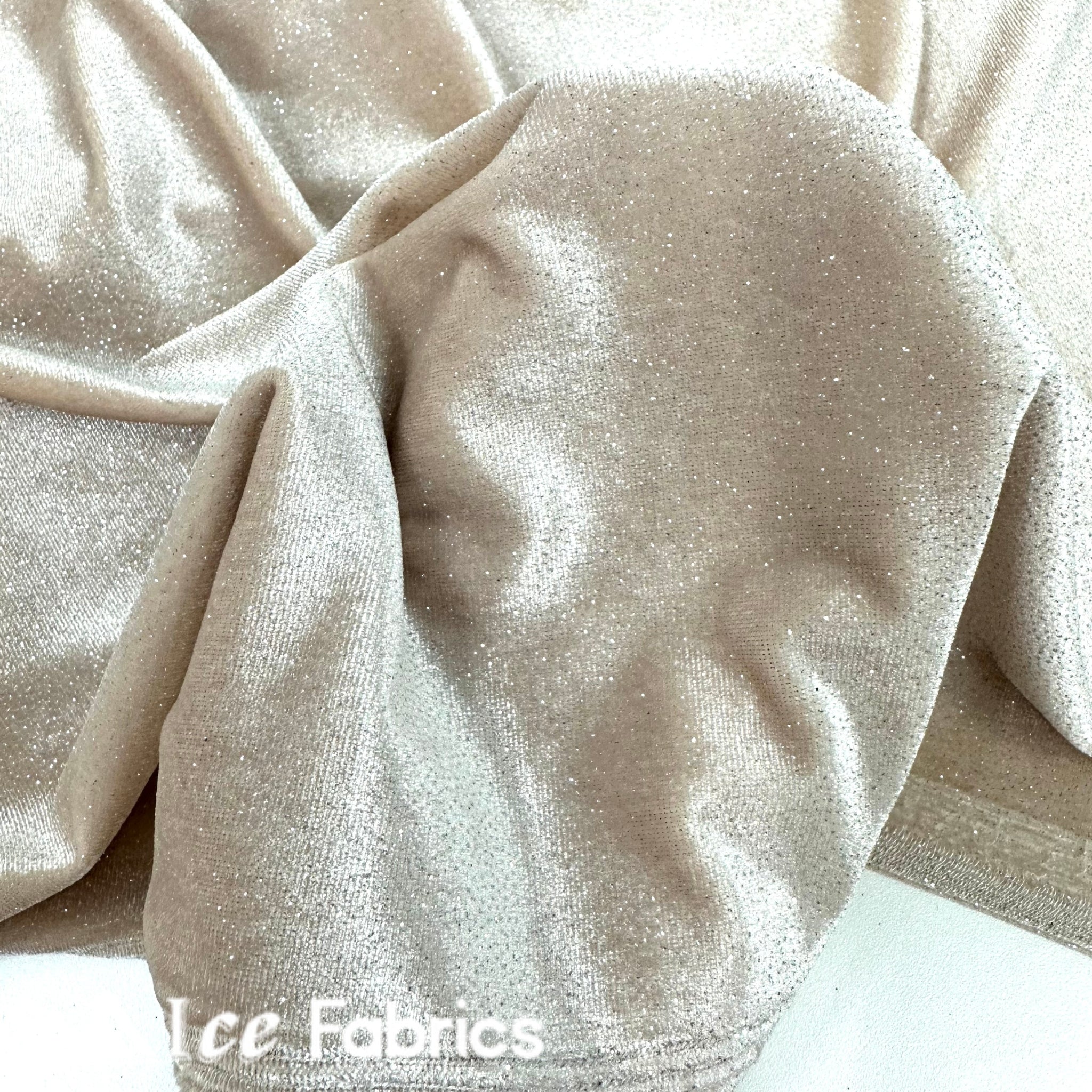 Stretch Glitter Velvet Fabric Wholesale By The Roll (25 Yards)