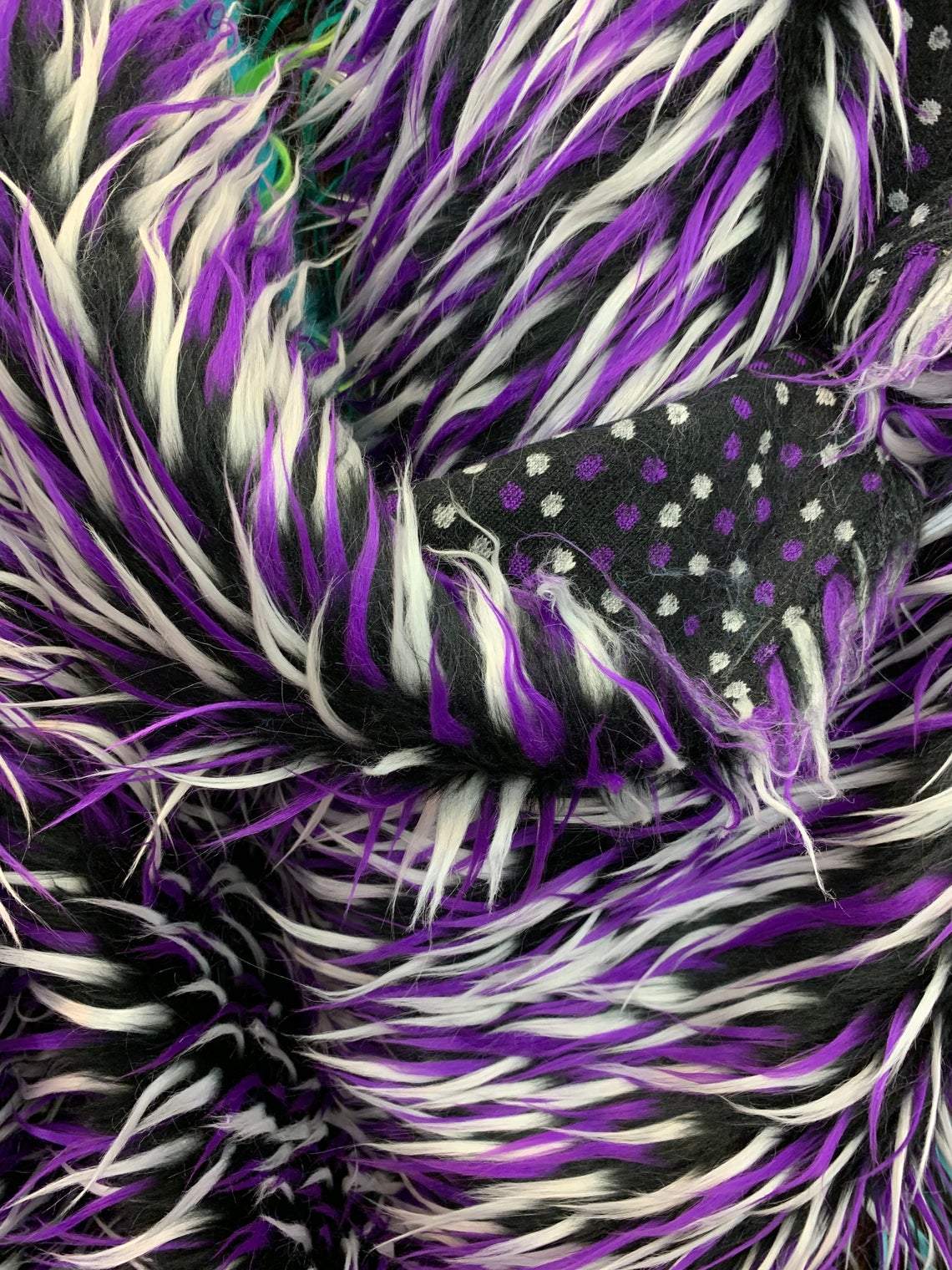 3 Tone Long Pile Design 60 Inches Wide Faux Fur Fake FabricICE FABRICSICE FABRICSPurple White BlackBy The Yard (60 inches Wide)3 Tone Long Pile Design 60 Inches Wide Faux Fur Fake Fabric ICE FABRICS |Purple White Black