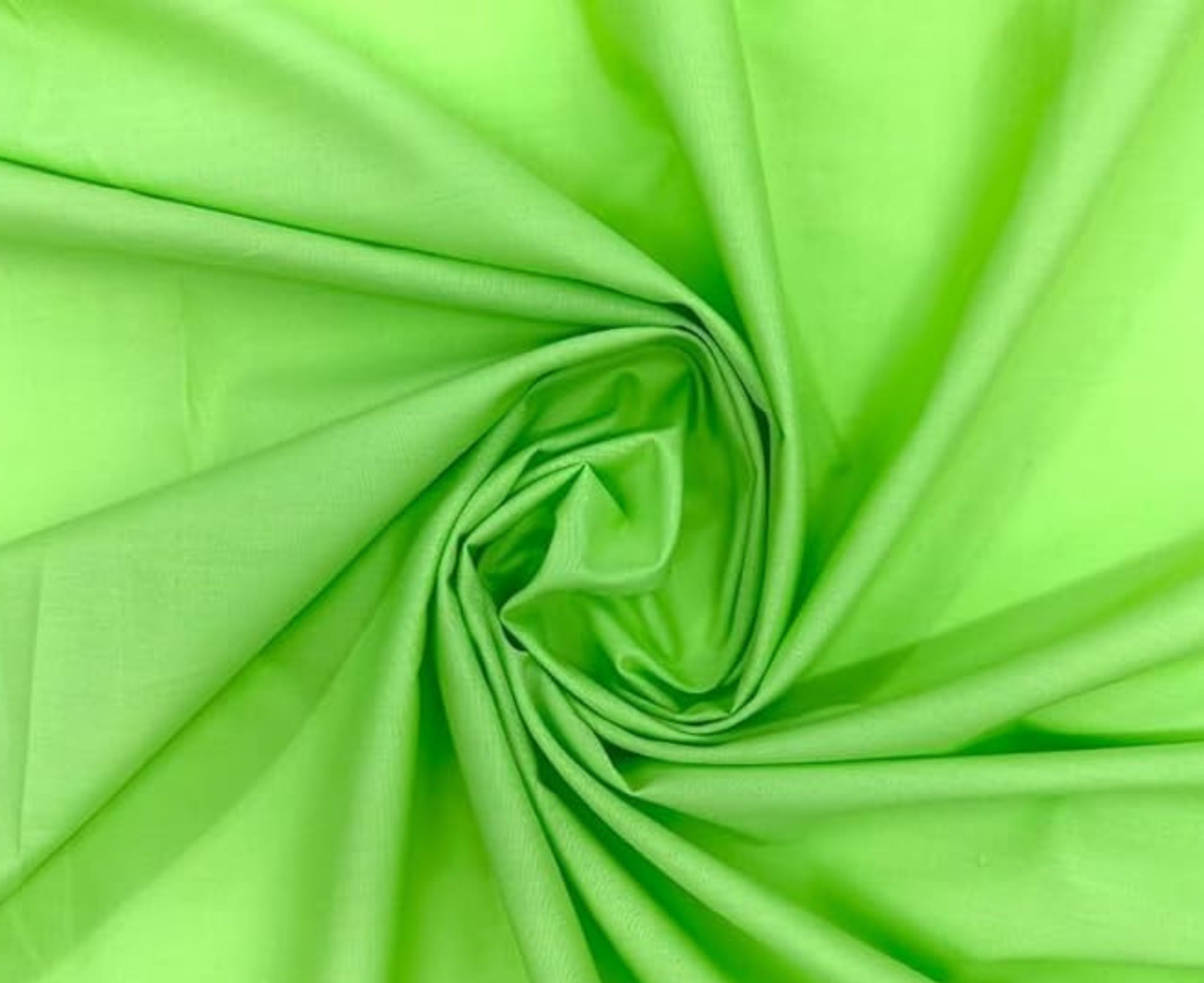 Lime Green Broadcloth Polyester Cotton Fabric | Poly Cotton Fabric