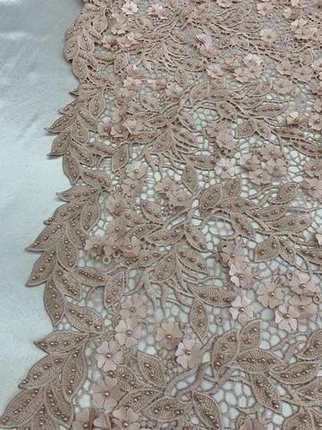 3D Flowers Bridal Heavy Double Beaded Floral Mesh Lace Fabric By The YardICEFABRICICE FABRICSDusty Rose3D Flowers Bridal Heavy Double Beaded Floral Mesh Lace Fabric By The Yard ICEFABRIC |Dusty Rose