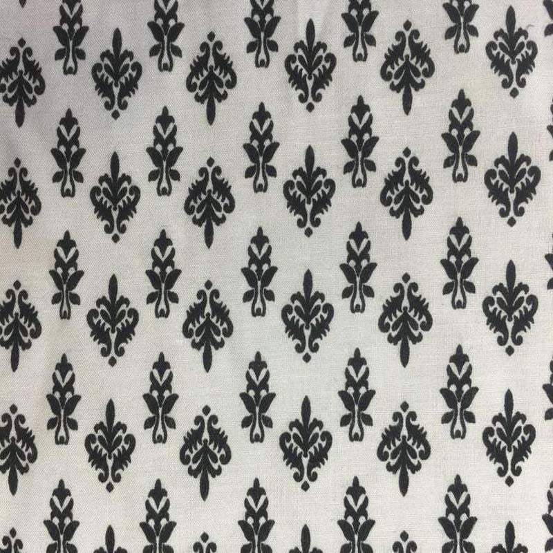 100% Rayon Challis White Background & Black Fleur-De-Lis Fabric By The YardChallis FabricICEFABRICICE FABRICS100% Rayon Challis White Background & Black Fleur-De-Lis Fabric By The Yard ICEFABRIC