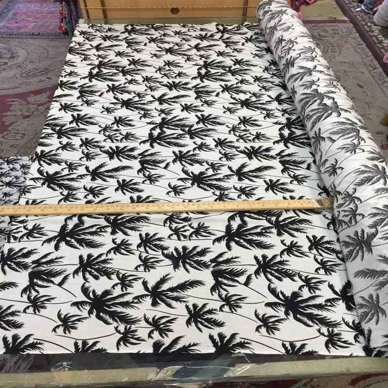 100% Rayon Challis Off White Background With Black Palm Trees Soft Flowy FabricChallis FabricICEFABRICICE FABRICS100% Rayon Challis Off White Background With Black Palm Trees Soft Flowy Fabric ICEFABRIC