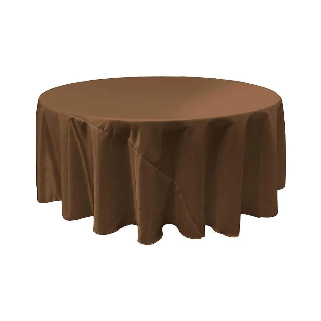 108-Inch Bridal Satin Round TableclothICEFABRICICE FABRICS1Brown108-Inch Bridal Satin Round Tablecloth ICEFABRIC | Brown