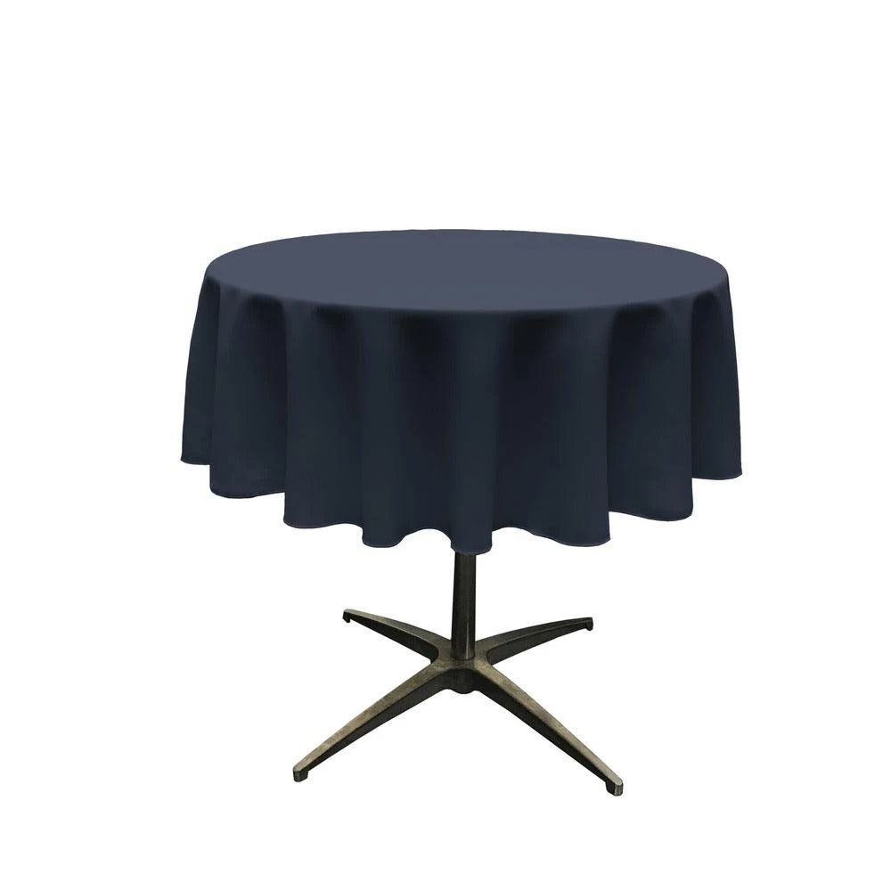 51-Inch Polyester Round Tablecloth (40 Colors) ICEFABRIC Navy Blue