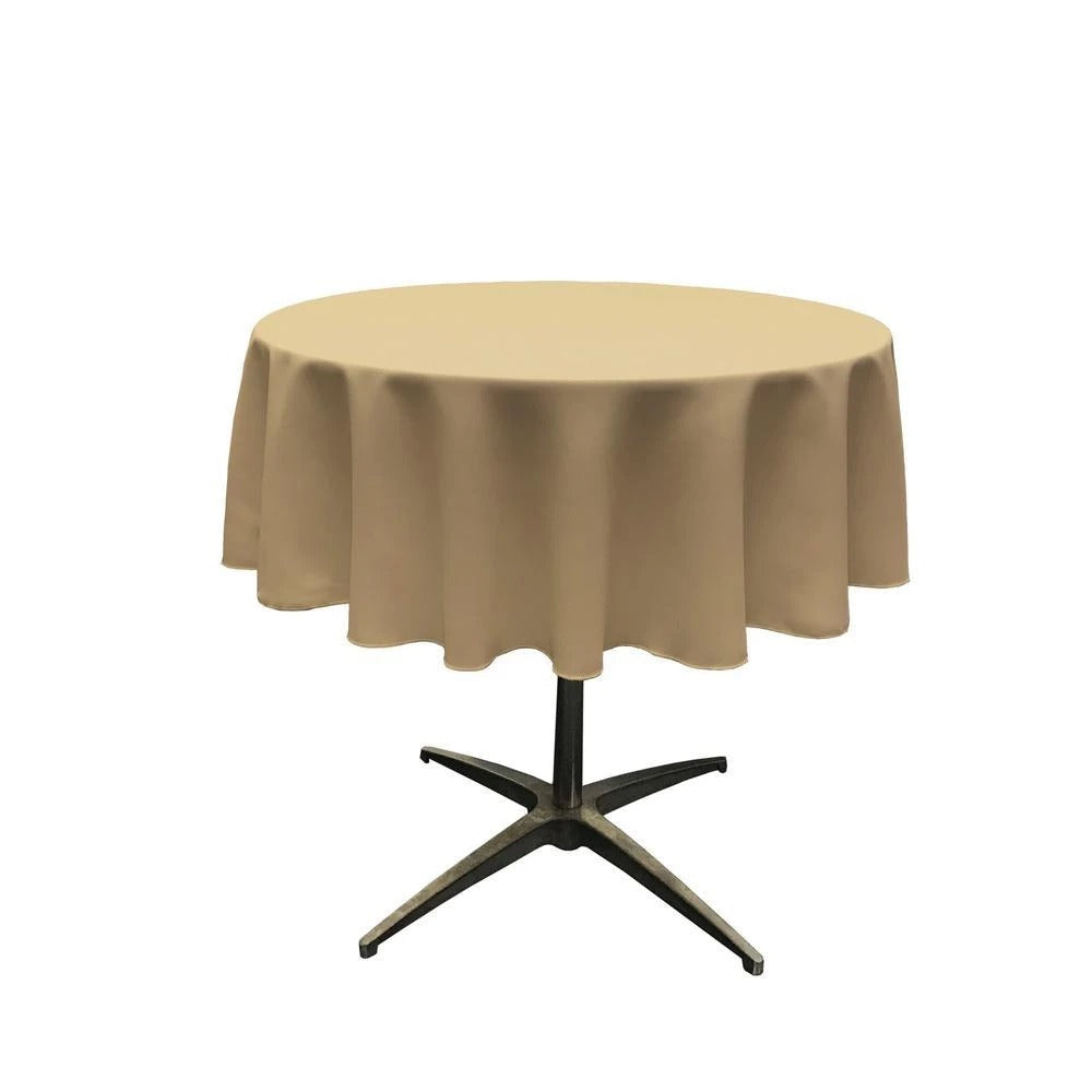51-Inch Polyester Round Tablecloth (40 Colors) ICEFABRIC Taupe