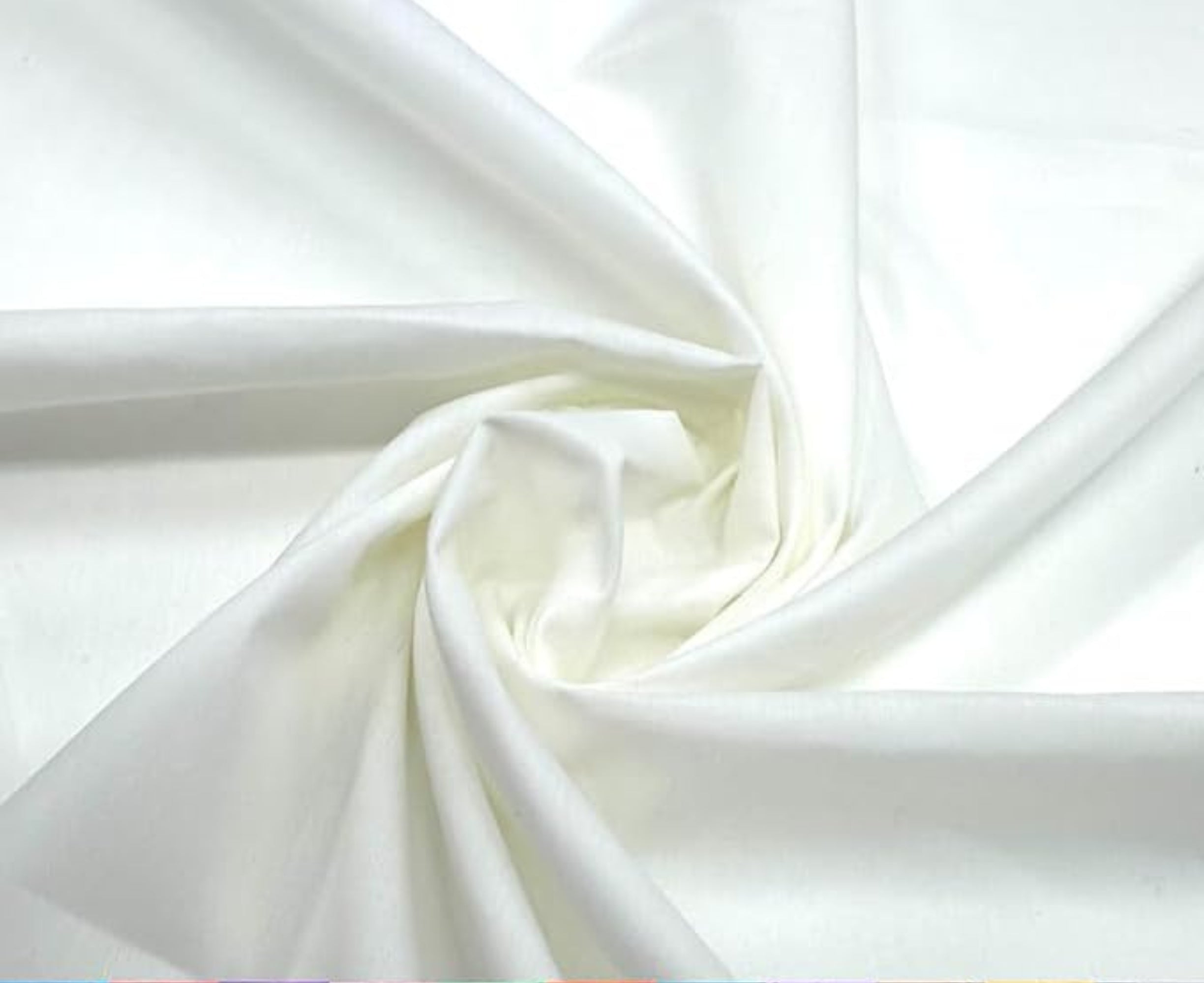 Ivory Broadcloth Polyester Cotton Fabric | Poly Cotton Fabric