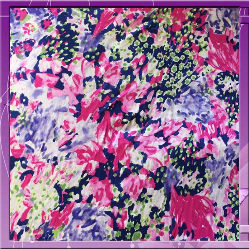 100% Rayon Beautiful Distorted Flowers With Hue Of Blue, Fuchsia, Green and White Tones 58" / 60" FabricChallis FabricICEFABRICICE FABRICS100% Rayon Beautiful Distorted Flowers With Hue Of Blue, Fuchsia, Green and White Tones 58" / 60" Fabric ICEFABRIC
