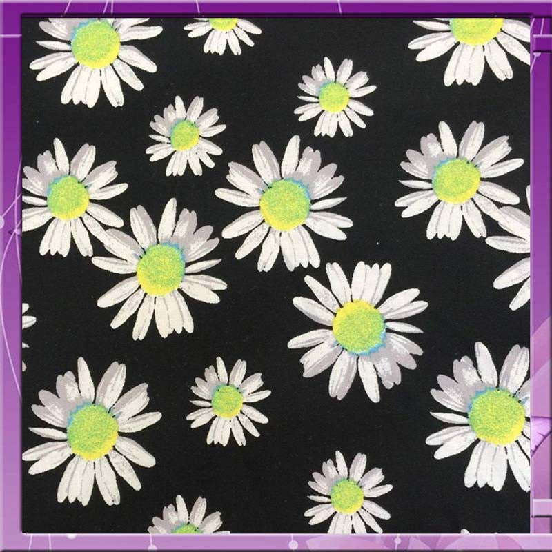 100% Rayon Challis Margaritas Flowers On Black Background 58 Inches Wide FabricChallis FabricICEFABRICICE FABRICS100% Rayon Challis Margaritas Flowers On Black Background 58 Inches Wide Fabric ICEFABRIC