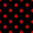 1 Inch Polk Dot Fabric / Poly Cotton Fabric / Red Dot on Black