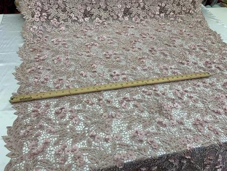 3D Flowers Bridal Heavy Double Beaded Floral Mesh Lace Fabric By The YardICEFABRICICE FABRICSLight Pink3D Flowers Bridal Heavy Double Beaded Floral Mesh Lace Fabric By The Yard ICEFABRIC |Egg Plant