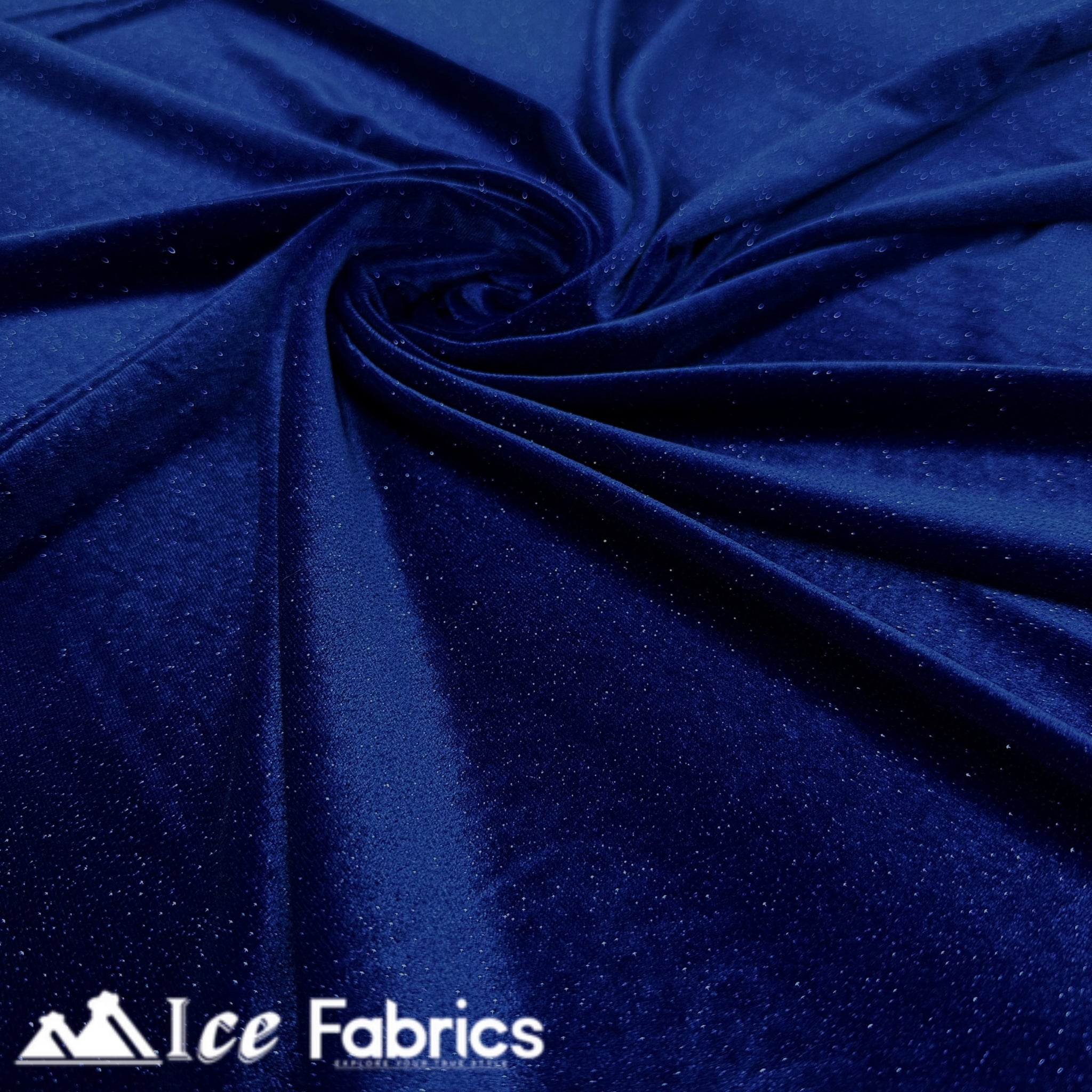 Royal Blue Stretch Velvet Spandex Upholstery Fabric