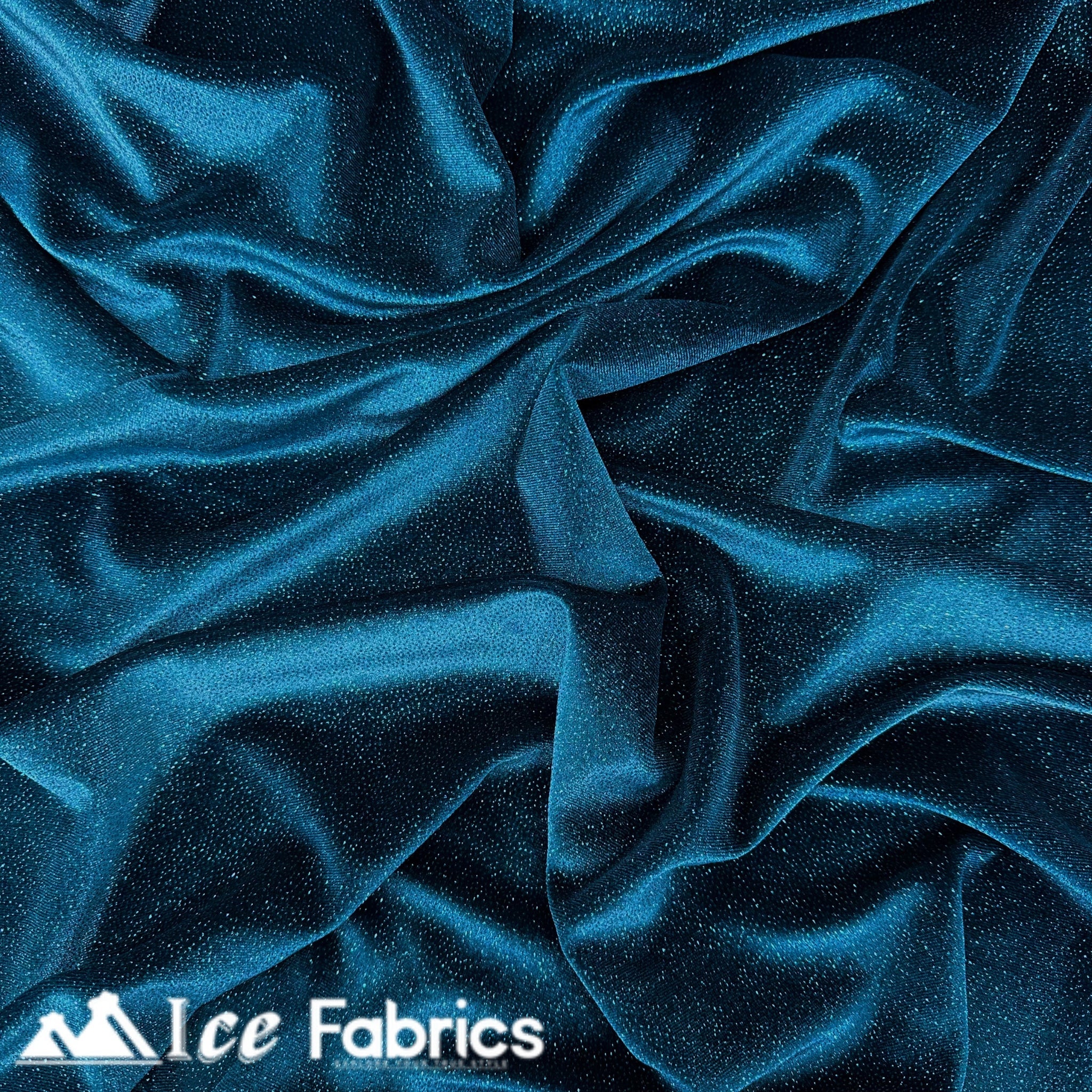Teal Green Velvet Spandex Upholstery Fabric By The Yard