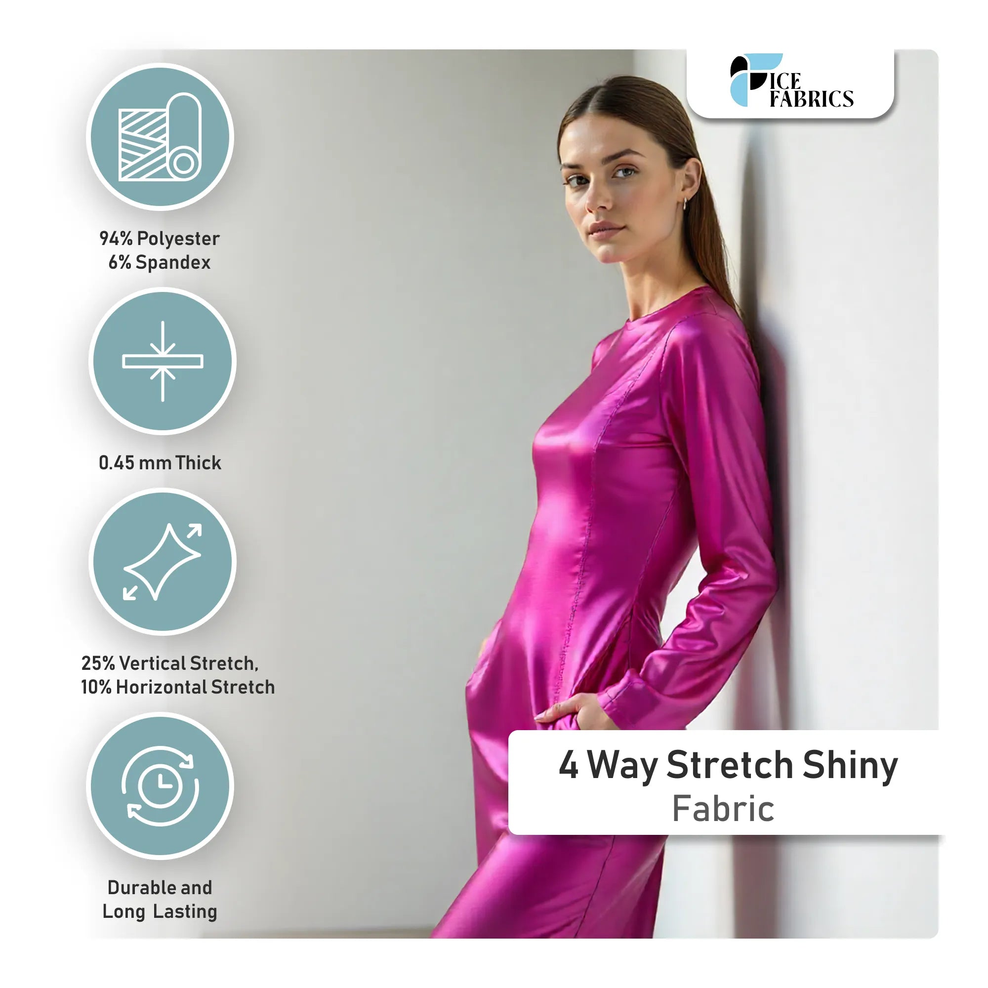 Stretch Shiny Spandex Fabric Dress