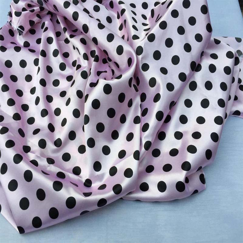 1/2 Inch Polka Dot Satin/ Fabric By The Roll / 20 Yards / Wholesale FabricSatin FabricICEFABRICICE FABRICSPink/black60" Wide1/2 Inch Polka Dot Satin/ Fabric By The Roll / 20 Yards / Wholesale Fabric ICEFABRIC | Light Pink and Black Dot Polka fabric