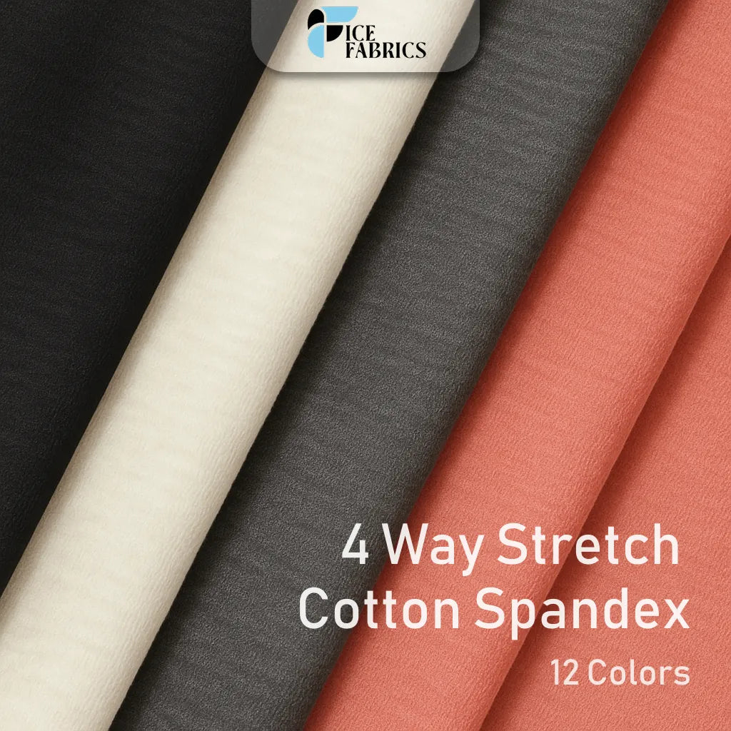 4 Way Stretch Cotton Spandex Fabric By The Yard