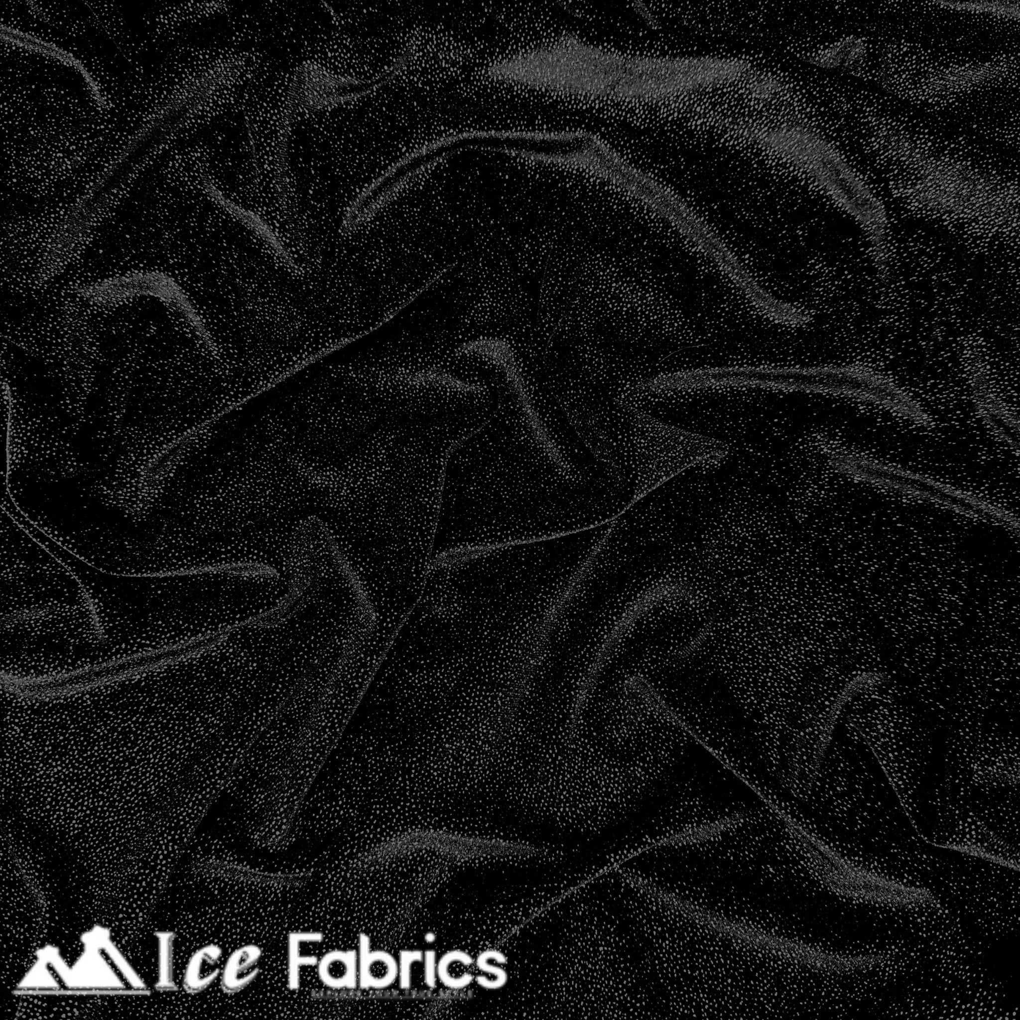 Black Gold Stretch Velvet Spandex Upholstery Fabric