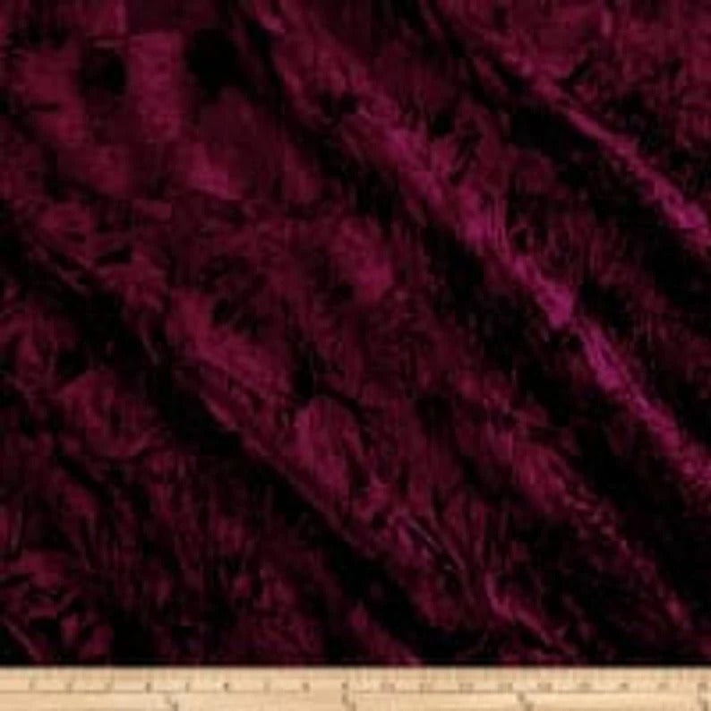 58/60 Inch Wide High-Quality Stretch Crushed Velvet Fabric By The Yard Burgundy