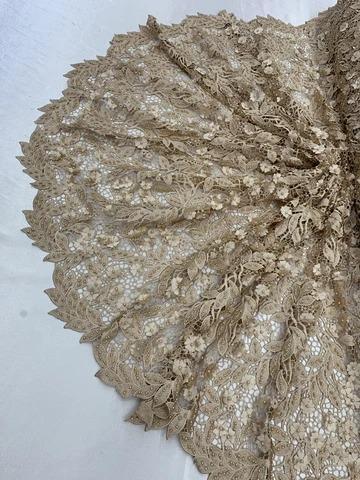 3D Flowers Bridal Heavy Double Beaded Floral Mesh Lace Fabric By The YardICEFABRICICE FABRICSLight Gold3D Flowers Bridal Heavy Double Beaded Floral Mesh Lace Fabric By The Yard ICEFABRIC |Light Gold