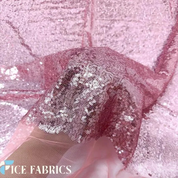 Bright Pink Mini Sequin Fabric