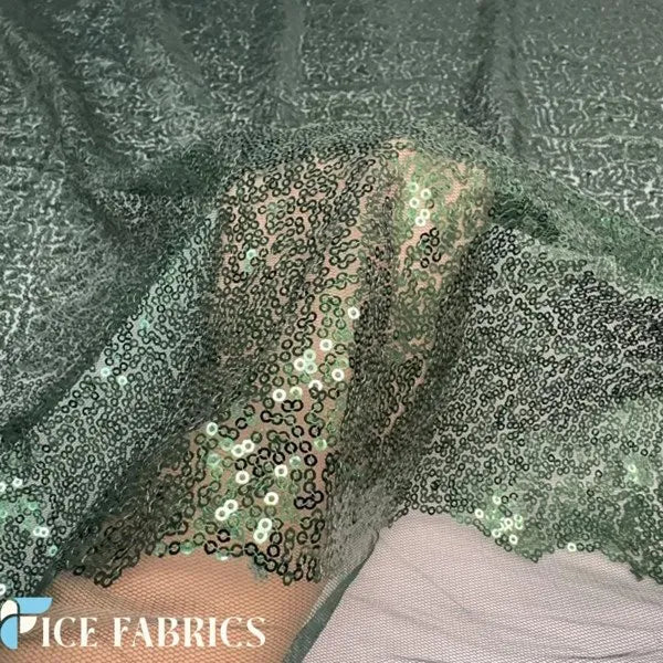 Hunter Green Mini Sequin Fabric