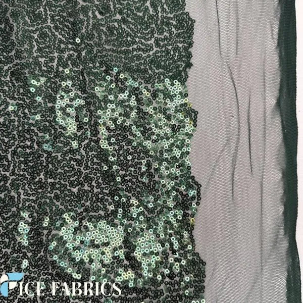 Hunter Green All Over Mini Sequin Fabric Wholesale