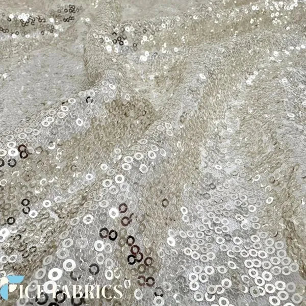 Light Gold All Over Mini Sequin Fabric