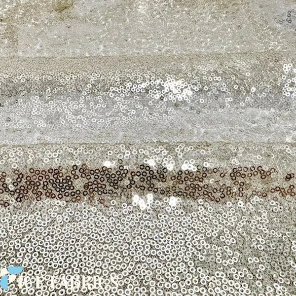Light Gold All Over Mini Sequin Fabric