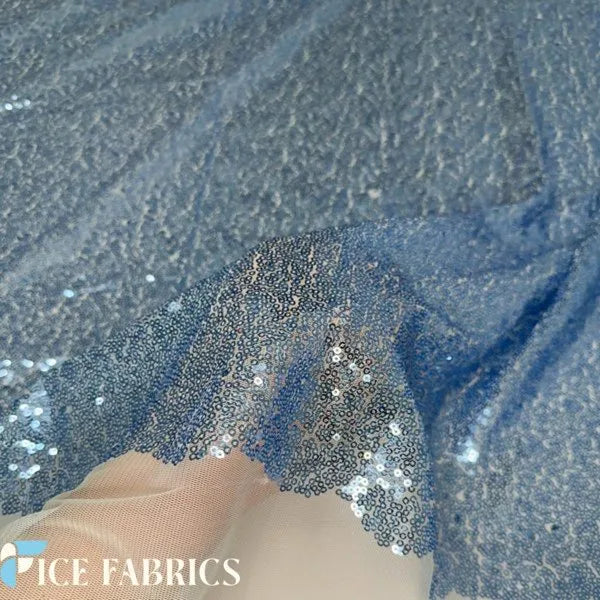 Perry Blue All Over Mini Sequin Fabric