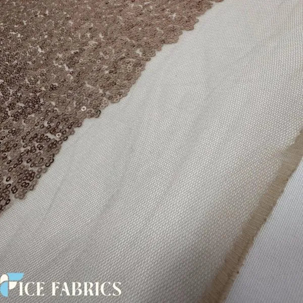 Rose Gold All Over Mini Sequin Fabric Wholesale