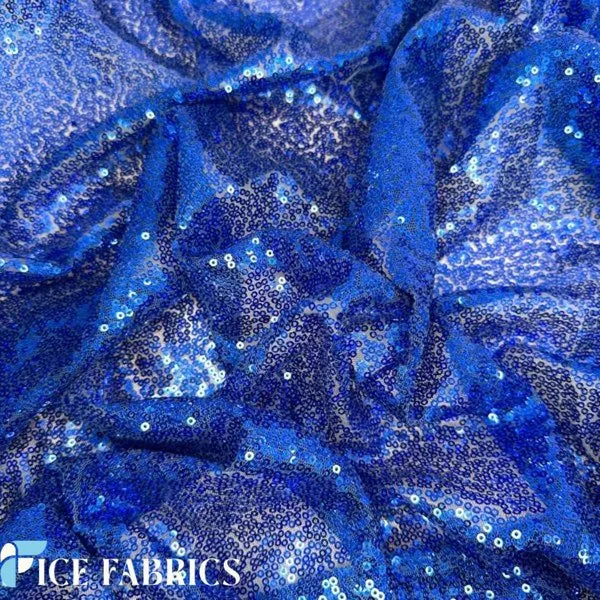 Royal Blue All Over Mini Sequin Fabric