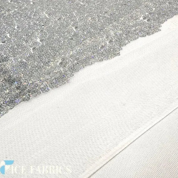 Silver Iridescent All Over Mini Sequin Fabric Wholesale