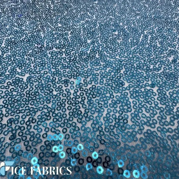 Turquoise All Over Mini Sequin Fabric