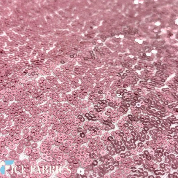 Dusty Rose All Over Mini Sequin Fabric