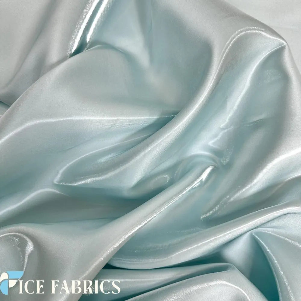 Aqua Silky Satin Fabric by the yard