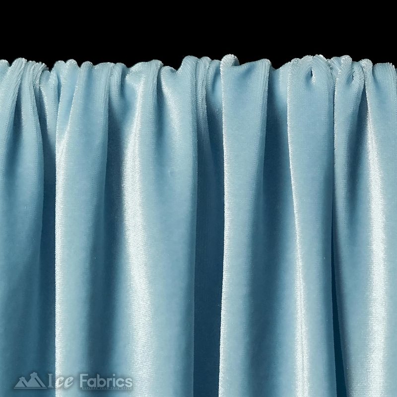 Ice Fabrics Stretch Velvet Fabric Soft and Smooth ICE FABRICS Baby Blue