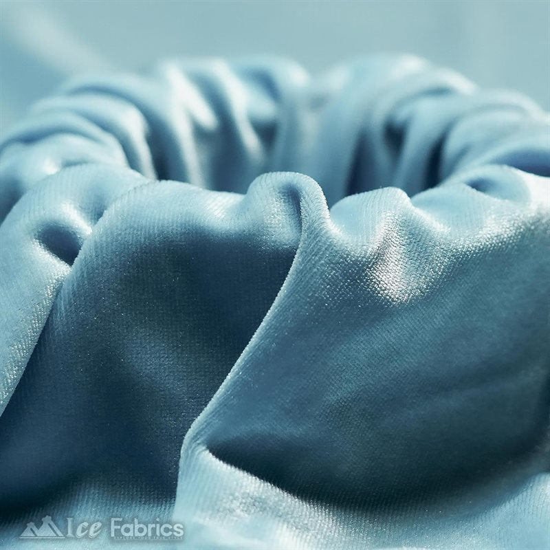 Ice Fabrics Stretch Velvet Fabric Soft and Smooth ICE FABRICS Baby Blue