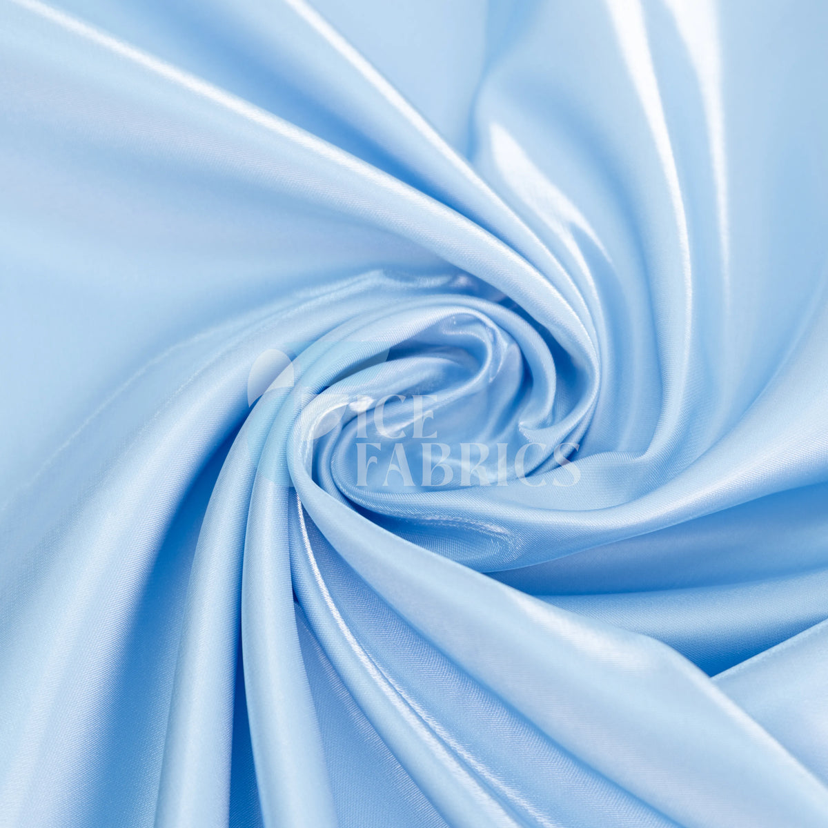 Baby Blue Reflective Liquid Crystal Silky Satin Fabric