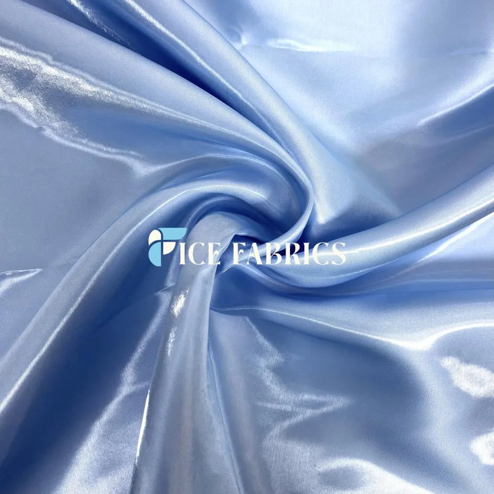 Baby Blue Reflective Liquid Crystal Silky Satin Fabric