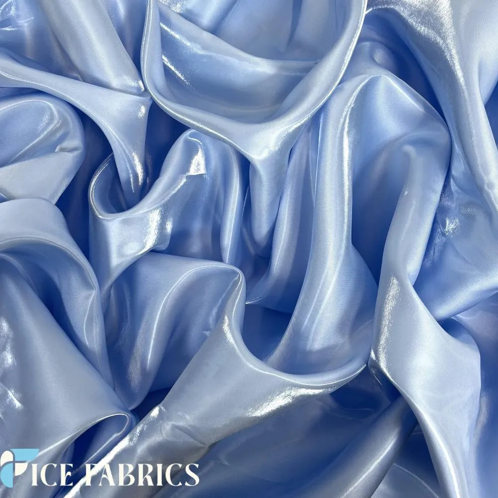 Baby Blue Silky Satin Fabric by the yard