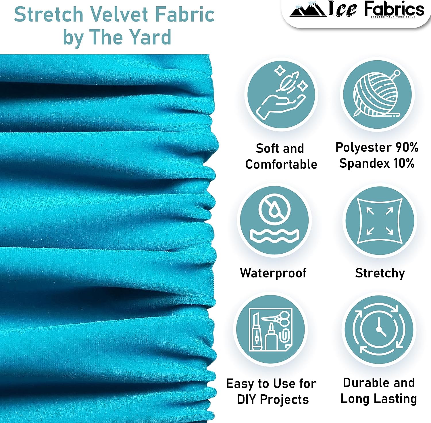 Ice Fabrics Stretch Velvet Fabric Soft and Smooth ICE FABRICS Baby Pink