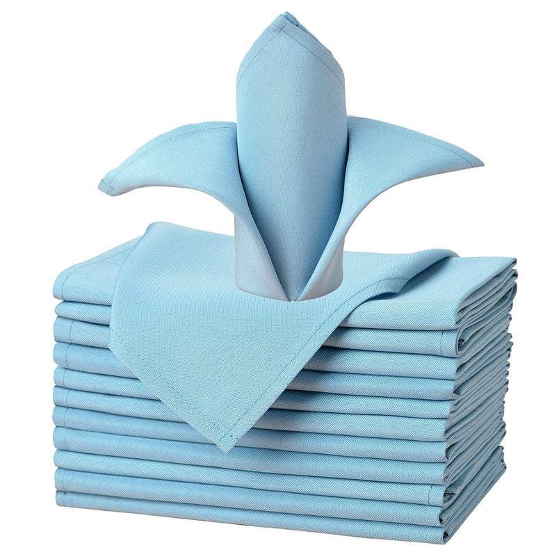 20"x20" Solid Polyester Washable Cloth Napkins For Wedding Party Restaurant Dinner - Set of 12 PiecesICEFABRICICE FABRICSBaby Blue20"x20" Solid Polyester Washable Cloth Napkins For Wedding Party Restaurant Dinner - Set of 12 Pieces ICEFABRIC |Baby Blue