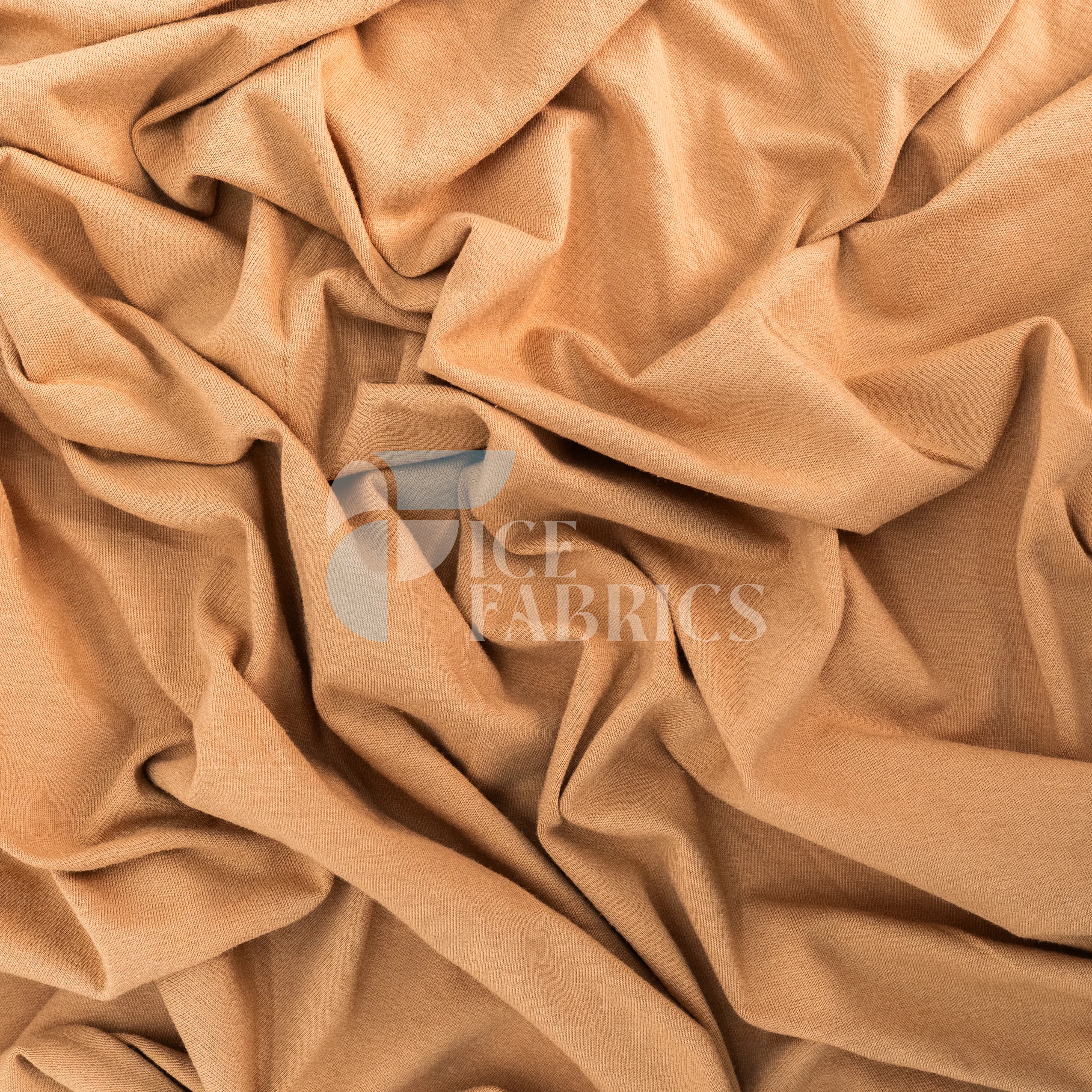 Beige Cotton Spandex Jersey Fabric | FlexCot