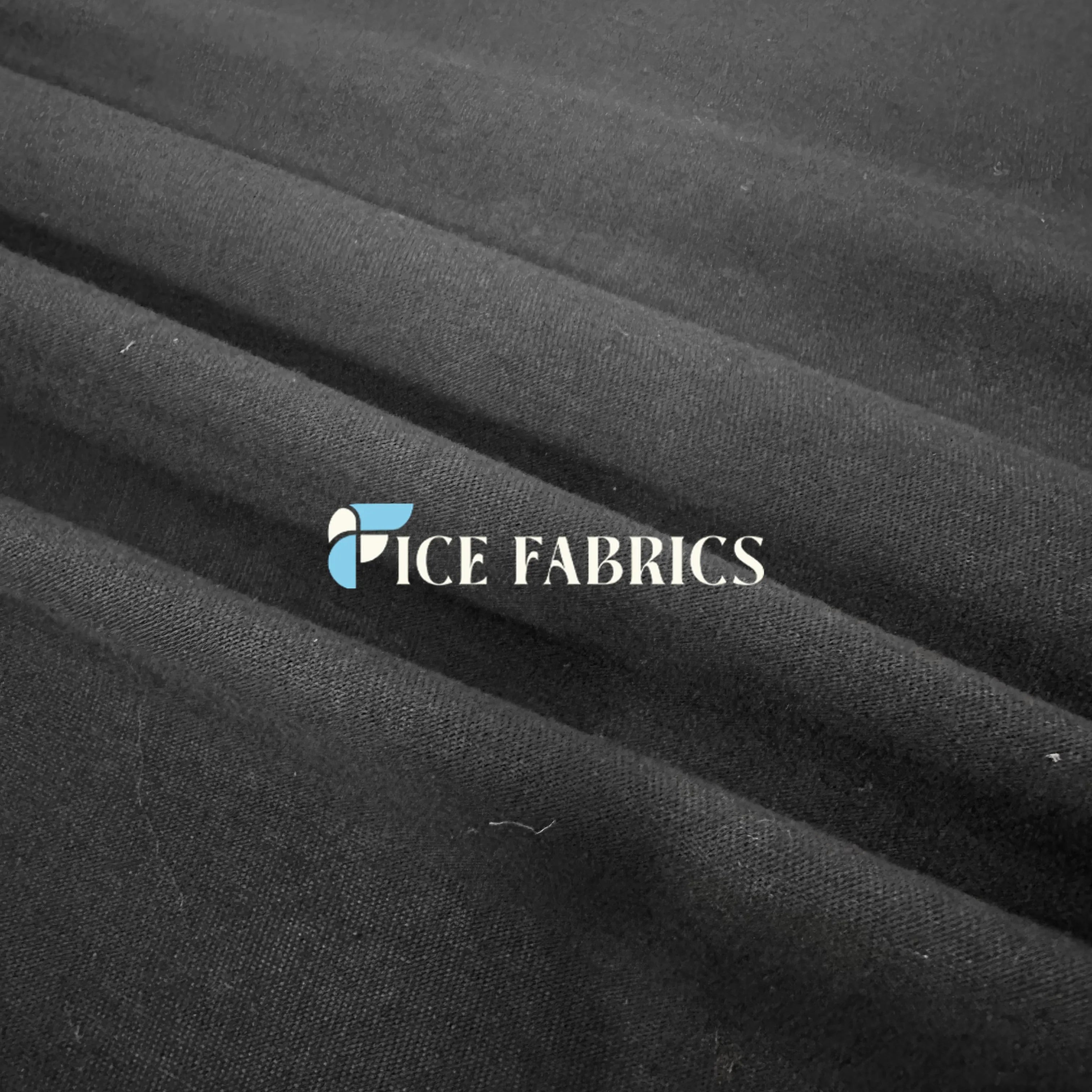 Black 4 Way Stretch Cotton Spandex Fabric By The Yard