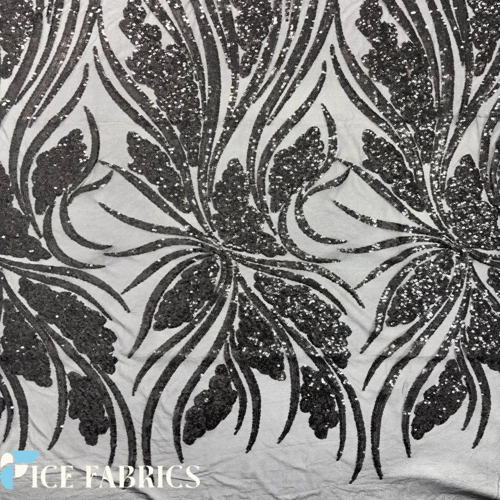 Black Stretch Sequin Fabric
