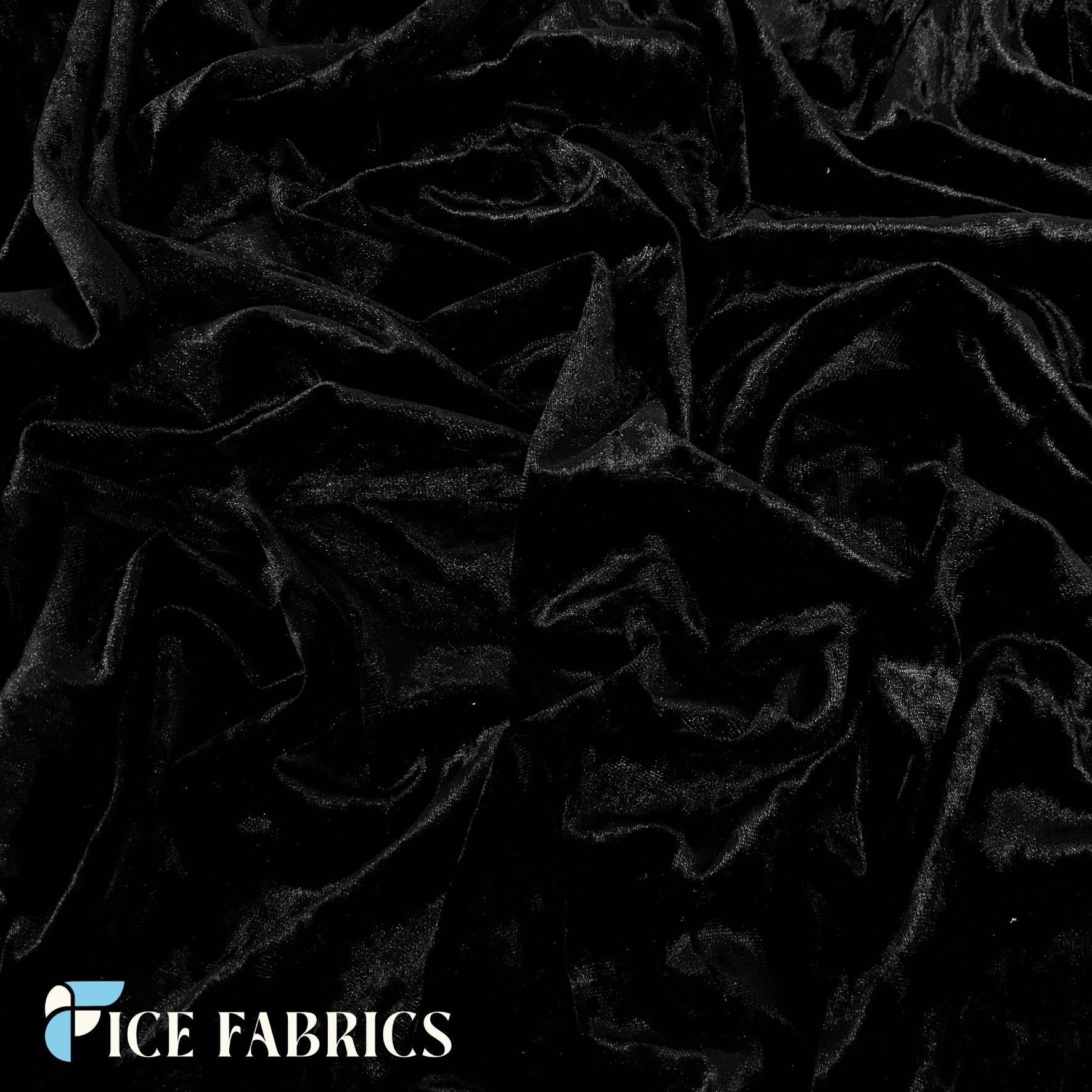 Black Stretch Velvet Fabric