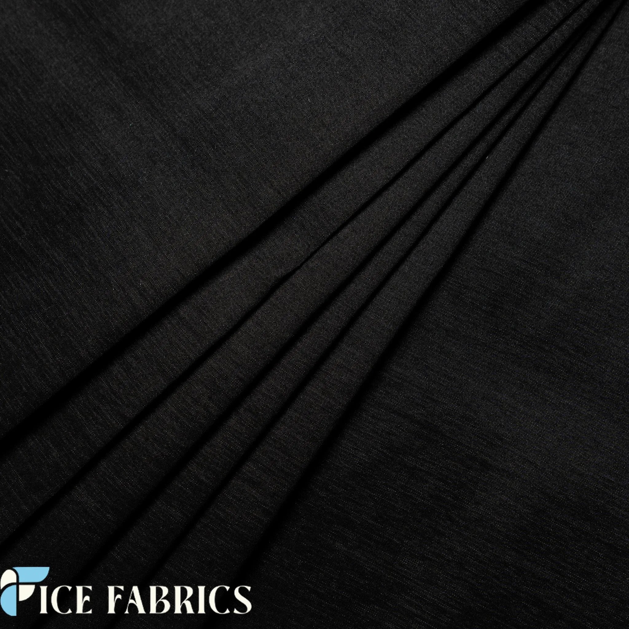 Black Stretch Nylon Spandex Taffeta Fabric By the Yard
