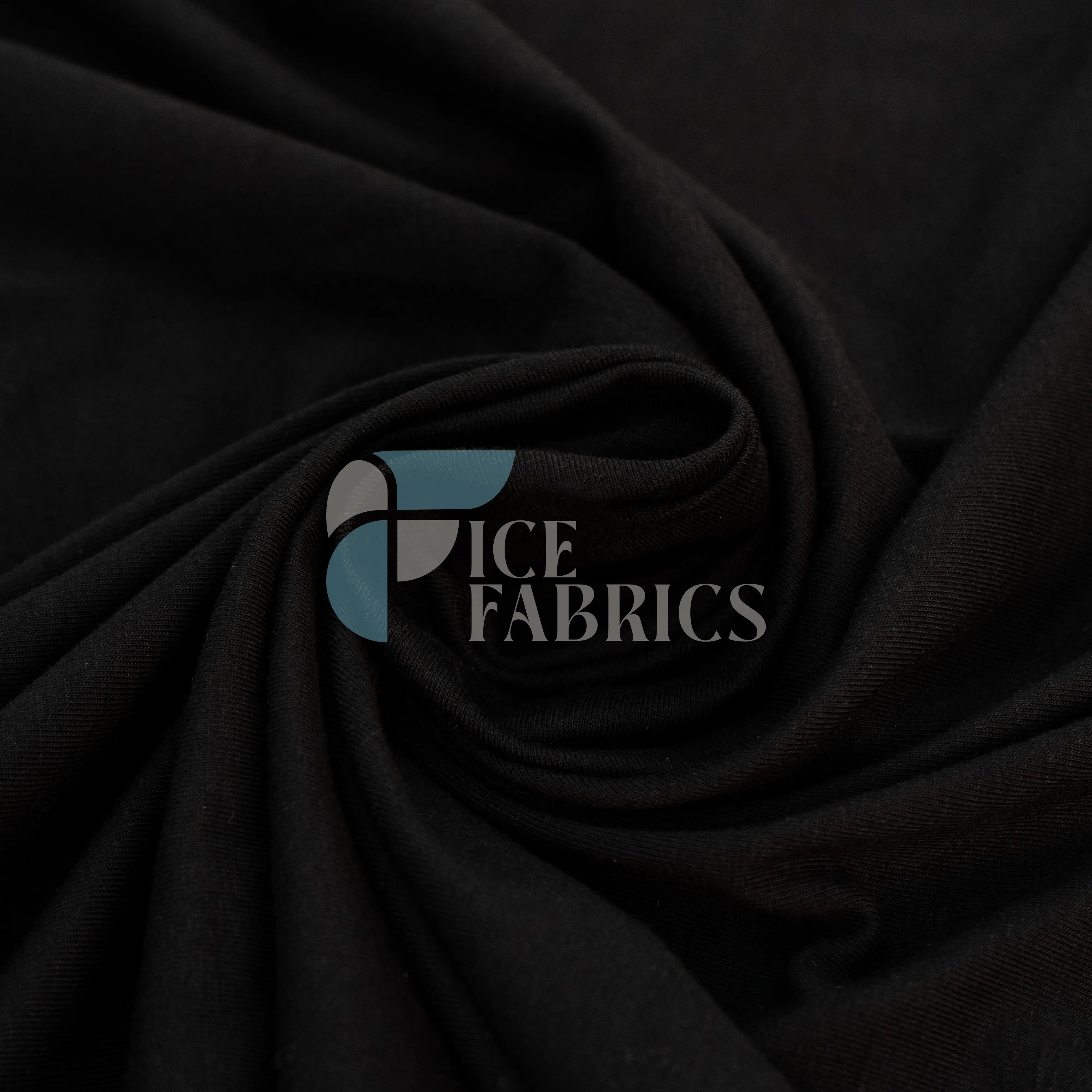 Black Cotton Spandex Jersey Fabric | FlexCot