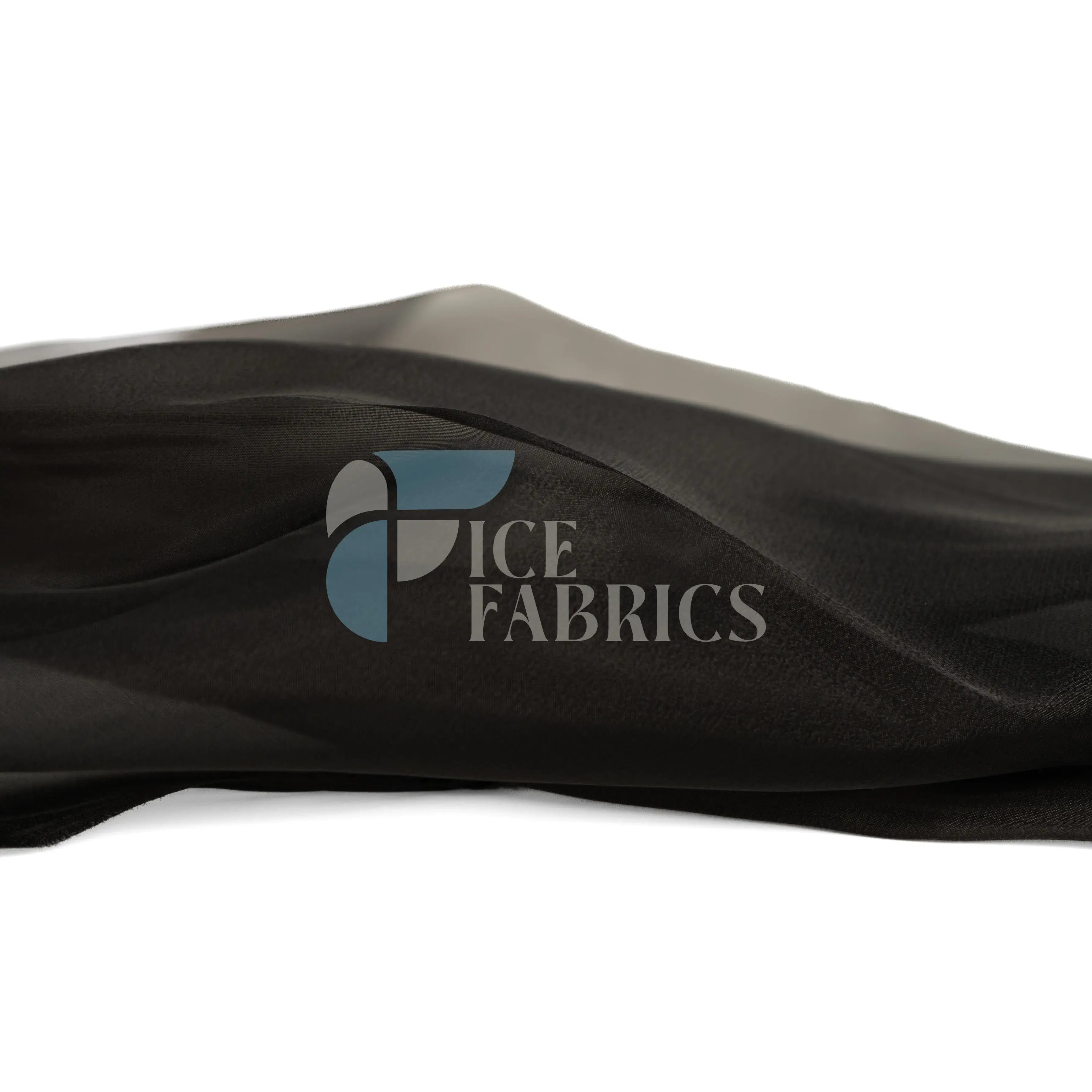 Black Crystal Sheer Organza Fabric By The Yard
