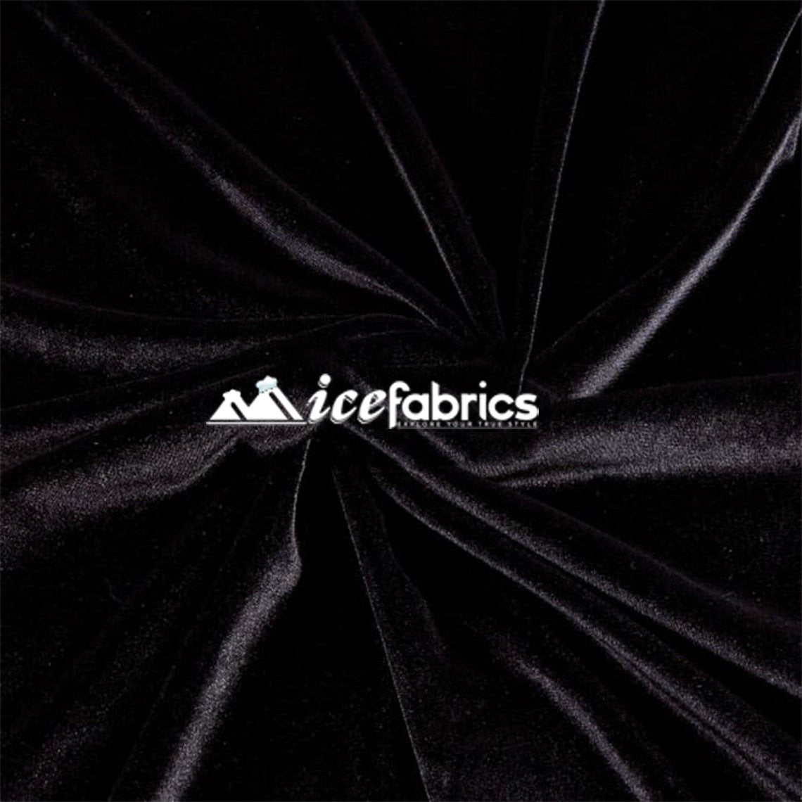 Black Stretch Velvet Upholstery Fabric By The Roll (20 yards) Wholesale Fabric